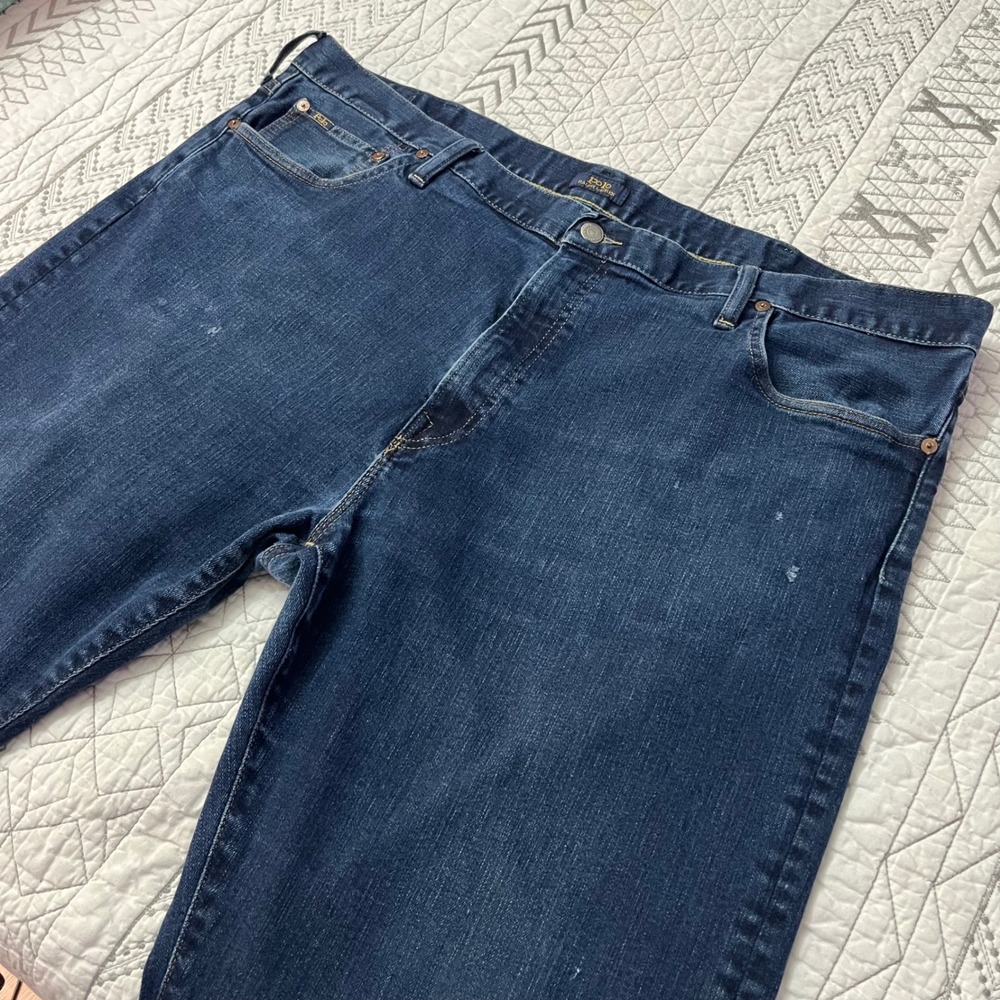 Polo Ralph Lauren Varick Slim Straight Jeans Mens 44x30 Dark Wash Preppy Casual